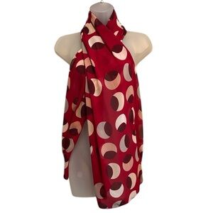 Red White Black Gray Large Polka Dot Circle Scarf Wrap